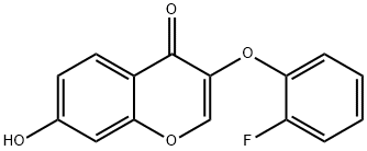 3-(2-fluorophenoxy)-7-hydroxy-4h-1-benzopyran-4-on Struktur