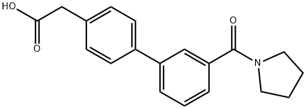 (4-{3-[(Pyrrolidin-1-yl)carbonyl]phenyl}phenyl)acetic acid Struktur