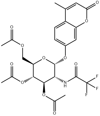 4-Methylumbelliferyl3,4,6-tri-O-acetyl-2-deoxy-2-trifluoroacetamido-a-D-glucopyranoside Struktur