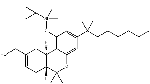 [(6AR,10AR)-1-(TERT-BUTYL-DIMETHYL-SILANYLOXY)-3-(1,1-DIMETHYL-HEPTYL)-6,6-DIMETHYL-6A,7,10,10A-TETRAHYDRO-6H-BENZO[C]CHROMEN-9-YL]-METHANOL Struktur