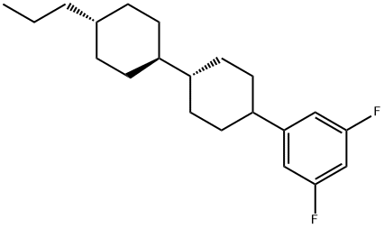 1,3-Difluor-5-[trans-4-(trans-4-propylcyclohexyl)-cyclohexyl]-benzol Struktur