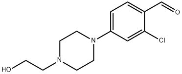 2-Chloro-4-[4-(2-hydroxyethyl)piperazino]benzaldehyde Struktur