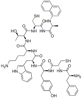 phenylalanyl-cysteinyl-tyrosyl-tryptophyl-lysyl-threonyl-cysteinyl-N-naphthylalanine amide Struktur