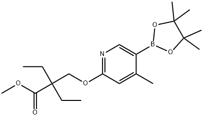 Methyl 2-ethyl-2-(((4-Methyl-5-(4,4,5,5-tetraMethyl-1,3,2-dioxaborolan-2-yl)pyridin-2-yl)oxy)Methyl)butanoate Struktur