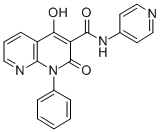 1,8-Naphthyridine-3-carboxamide, 1,2-dihydro-4-hydroxy-2-oxo-1-phenyl- N-4-pyridinyl-, hydrate (5:3) Struktur