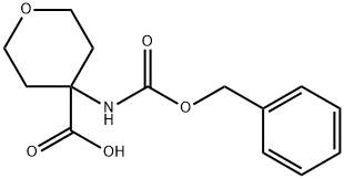 4-{[(benzyloxy)carbonyl]amino}tetrahydro-2H-pyran-4-carboxylic acid Struktur