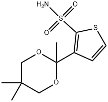 3-(2,5,5-Trimethyl-1,3-dioxan-2-yl)-2-thiophenesulfonamide Struktur