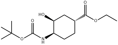 (1R,3S,4R)-4-(Boc-amino)-3-hydroxy-cyclohexane-carboxylic acid ethyl ester Struktur