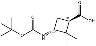 trans-3-(Boc-amino)-2,2-dimethylcyclobutane-carboxylic acid Struktur