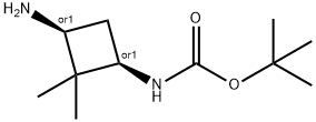 cis-3-(boc-amino)-2,2-dimethylcyclobutylamine Struktur