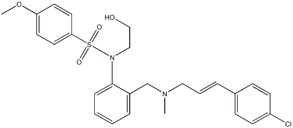 N-[2-[N-(4-氯肉桂)-N-甲基氨基]苯基]-N-(2-羥乙基)-4-甲氧苯磺酰胺磷酸酯鹽 結(jié)構(gòu)式