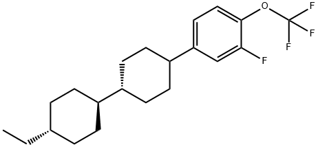 2-Fluoro-4-[(trans,trans)-4'-ethyl[1,1'-bicyclohexyl]-4-yl]-1-(trifluoromethoxy)benzene Struktur