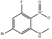 N-(5-Bromo-3-fluoro-2-nitrophenyl)methylamine, 4-Bromo-2-fluoro-6-(methylamino)nitrobenzene Struktur