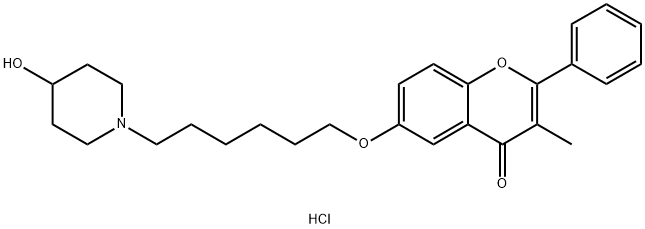 6-(6-(4-hydroxypiperidinyl)hexyloxy)-3-methylflavone HCl Struktur