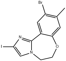 10-BroMo-2-iodo-9-Methyl-5,6-dihydrobenzo[f]iMidazo[1,2-d][1,4]oxazepine Struktur