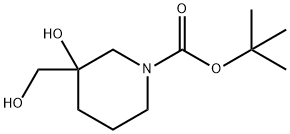 tert-Butyl 3-hydroxy-3-(hydroxymethyl)piperidine-1-carboxylate Struktur