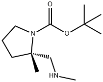 (2S)-1-Boc-2-methyl-2-(methylaminomethyl)-pyrrolidine Struktur