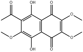 1,4-Naphthoquinone, 2-acetyl-5,8-dihydroxy-3,6,7-trimethoxy- Struktur