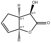 3-hydroxy-3,3a,4,6a-tetrahydro-2H-cyclopenta[b]furan-2-one Struktur