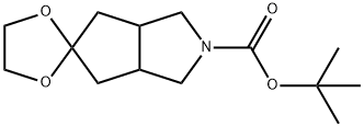 Spiro[cyclopenta[c]pyrrole-5(1H),2'-[1,3]dioxolane]-2(3H)-carboxylic acid, tetrahydro-, 1,1-di Struktur