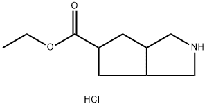 Ethyl hexahydrocyclopenta[c]pyrrole-5-carboxylate hydrochloride Struktur