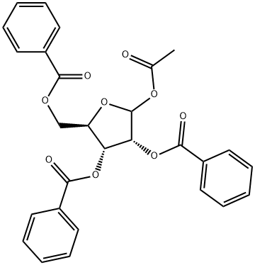 1-O-ACETYL-2,3,5-TRI-O-BENZOYL-D-RIBOFURANOSE Struktur