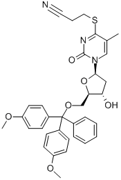 S4-(2-CYANOETHYL)-5'-O-(DIMETHOXYTRITYL)-4-THIOTHYMIDINE Struktur