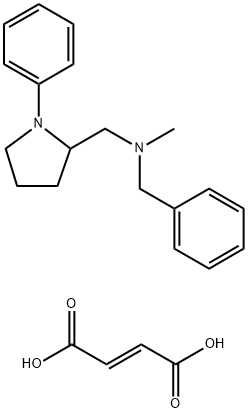 2-Pyrrolidinemethanamine, N-methyl-1-phenyl-N-(phenylmethyl)-, (-)-, ( E)-2-butenedioate (1:1) Struktur