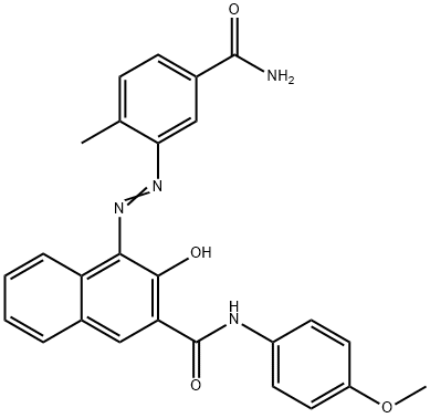 4-[(5-carbamoyl-o-tolyl)azo]-3-hydroxy-2-naphth-p-anisidide Struktur