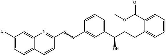 (R)-2-[3-[3-[2-(7-chloro-2-quinolinyl)ethenyl]phenyl]-3-hydroxypropyl]benzoic acid methyl ester Struktur