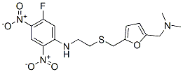 N-[2-[[5-(dimethylaminomethyl)-2-furyl]methylsulfanyl]ethyl]-5-fluoro- 2,4-dinitro-aniline Struktur