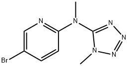 5-bromo-N-methyl-N-(1-methyl-1H-1,2,3,4-tetrazol-5-yl)pyridin-2-amine Struktur