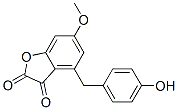 4-(p-Hydroxybenzyl)-6-methoxybenzofuran-2,3-dione Struktur