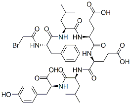 N-bromoacetyl-phenylalanyl-leucyl-glutamyl-glutamyl-leucyl-tyrosine Struktur