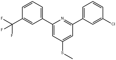 2-(3-chlorophenyl)-4-methylsulfanyl-6-[3-(trifluoromethyl)phenyl]pyrid ine Struktur