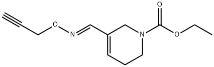 1(2H)-Pyridinecarboxylic acid, 3,6-dihydro-5-((2-propynyloxyimino)meth yl)-, ethyl ester, (E)- Struktur