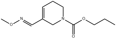 1(2H)-Pyridinecarboxylic acid, 3,6-dihydro-5-((methoxyimino)methyl)-,  propyl ester, (E)- Struktur