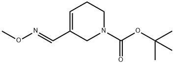 1(2H)-Pyridinecarboxylic acid, 3,6-dihydro-5-((methoxyimino)methyl)-,  1,1-dimethylethyl ester, (E)- Struktur