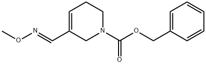 1(2H)-Pyridinecarboxylic acid, 3,6-dihydro-5-((methoxyimino)methyl)-,  phenylmethyl ester, (E)- Struktur