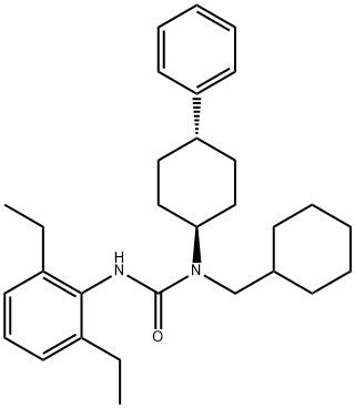 1-(cyclohexylmethyl)-3-(2,6-diethylphenyl)-1-(4-phenylcyclohexyl)urea Struktur