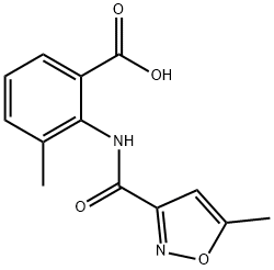 3-methyl-2-[(5-methyloxazole-3-carbonyl)amino]benzoic acid Struktur