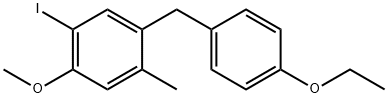 Benzene, 1-[(4-ethoxyphenyl)methyl]-5-iodo-4-methoxy-2-methyl- Struktur