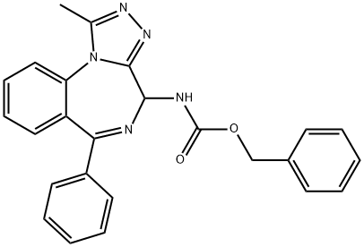 CarbaMic acid, (1-Methyl-6-phenyl-4H-[1,2,4]triazolo[4,3-a][1,4]benzodiazepin-4-yl)-, phenylMethyl ester (9CI) Struktur