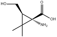 Cyclopropanecarboxylic acid, 1-amino-3-(hydroxymethyl)-2,2-dimethyl-, cis- (9CI) Struktur