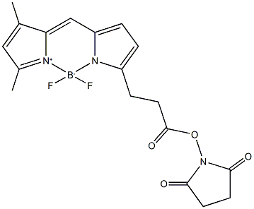 EverFluor FL, SE  [4,4-Difluoro-5,7-DiMethyl-4-Bora-3a,4a-Diaza-s-Indacene-3-Propionic Acid, SucciniMidyl Ester ] [Known as BODIPY<sup>[R]</sup> FL, SE, TM of MP] Struktur