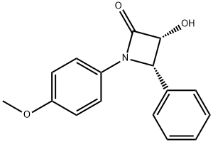 (3R,4S)-3-Hydroxy-1-(4-methoxyphenyl)-4-phenyl-2-azetidinone Struktur