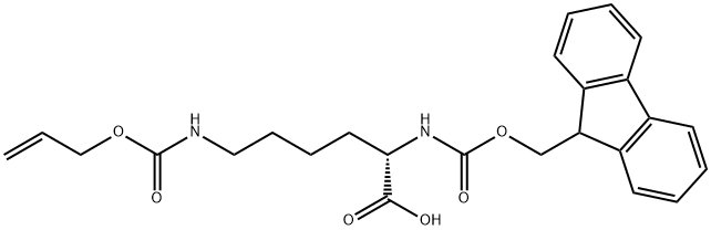 N-[(9H-芴-9-甲氧基)羰基]-N'-[(2-丙烯氧基)羰基]-L-賴氨酸 結(jié)構(gòu)式