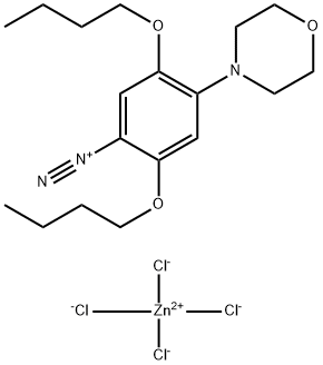 2,5-dibutoxy-4-(morpholin-4-yl)benzenediazonium tetrachlorozincate (2:1)  Struktur