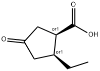 Cyclopentanecarboxylic acid, 2-ethyl-4-oxo-, cis- (9CI) Struktur