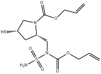 (2S,4S)-allyl 2-(((allyloxycarbonyl)(sulfaMoyl)aMino)Methyl)-4-Mercaptopyrrolidine-1-carboxylate Struktur